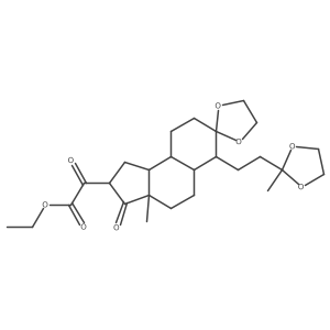 Spiro[7H-benz[e]indene-7,2a(2)-[1,3]dioxolane]-2-acetic acid, dodecahydro-3a-methyl-6-[2-(2-methyl-1,3-dioxolan-2-yl)ethyl]-I+/-,3-dioxo-, ethyl ester, [2S-(2I+/-,3aI+/-,5aI(2),6I(2),9aI+/-,9bI(2))]-结构式