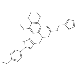 N-(furan-2-ylmethyl)-3-{[5-(4-methoxyphenyl)-4H-1,2,4-triazol-3-yl]sulfanyl}-3-(3,4,5-trimethoxyphenyl)propanamide Structure
