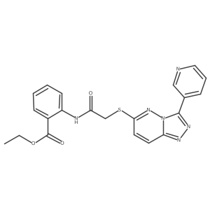 Ethyl 2-(2-((3-(pyridin-3-yl)-[1,2,4]triazolo[4,3-b]pyridazin-6-yl)thio)acetamido)benzoate Structure