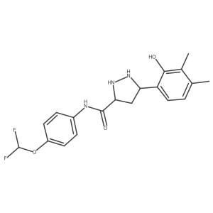 N-[4-(difluoromethoxy)phenyl]-5-(2-hydroxy-3,4-dimethylphenyl)pyrazolidine-3-carboxamide结构式