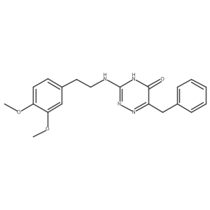 6-benzyl-3-((3,4-dimethoxyphenethyl)amino)-1,2,4-triazin-5(4H)-one结构式