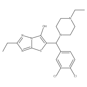 5-((3,4-Dichlorophenyl)(4-ethylpiperazin-1-yl)methyl)-2-ethylthiazolo[3,2-b][1,2,4]triazol-6-ol结构式
