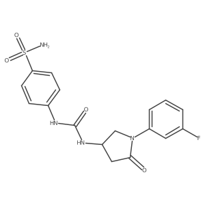4-(3-(1-(3-Fluorophenyl)-5-oxopyrrolidin-3-yl)ureido)benzenesulfonamide Structure