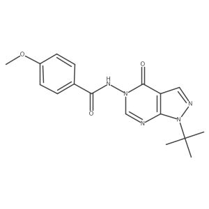 N-(1-(tert-butyl)-4-oxo-1H-pyrazolo[3,4-d]pyrimidin-5(4H)-yl)-4-methoxybenzamide Structure
