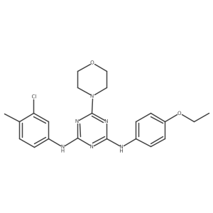 N2-(3-chloro-4-methylphenyl)-N4-(4-ethoxyphenyl)-6-morpholino-1,3,5-triazine-2,4-diamine结构式