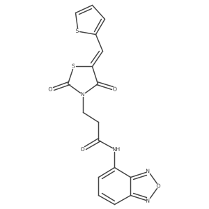 N-(2,1,3-benzoxadiazol-4-yl)-3-[(5Z)-2,4-dioxo-5-(thiophen-2-ylmethylidene)-1,3-thiazolidin-3-yl]propanamide结构式