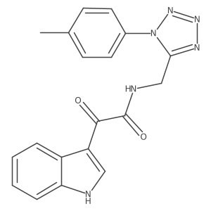 2-(1H-indol-3-yl)-2-oxo-N-((1-(p-tolyl)-1H-tetrazol-5-yl)methyl)acetamide结构式