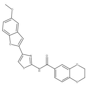 N-(4-(5-methoxybenzofuran-2-yl)thiazol-2-yl)-2,3-dihydrobenzo[b][1,4]dioxine-6-carboxamide Structure