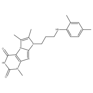 8-(3-((2,4-dimethylphenyl)amino)propyl)-1,6,7-trimethyl-1H-imidazo[2,1-f]purine-2,4(3H,8H)-dione Structure