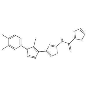 N-(3-(1-(3,4-dimethylphenyl)-5-methyl-1H-1,2,3-triazol-4-yl)-1,2,4-thiadiazol-5-yl)furan-2-carboxamide结构式