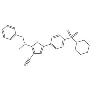 5-[Benzyl(methyl)amino]-2-[4-(piperidin-1-ylsulfonyl)phenyl]-1,3-oxazole-4-carbonitrile Structure