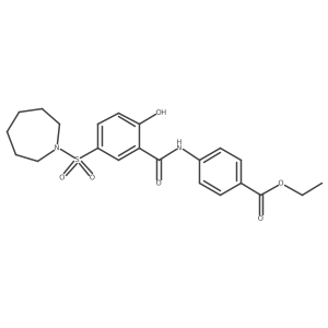 Ethyl 4-(5-(azepan-1-ylsulfonyl)-2-hydroxybenzamido)benzoate结构式
