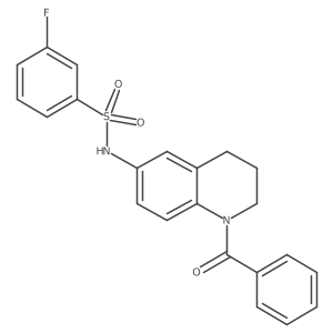 N-(1-benzoyl-1,2,3,4-tetrahydroquinolin-6-yl)-3-fluorobenzenesulfonamide Structure