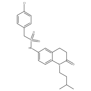 1-(4-chlorophenyl)-N-(1-isopentyl-2-oxo-1,2,3,4-tetrahydroquinolin-6-yl)methanesulfonamide Structure