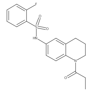 2-fluoro-N-(1-propionyl-1,2,3,4-tetrahydroquinolin-6-yl)benzenesulfonamide Structure