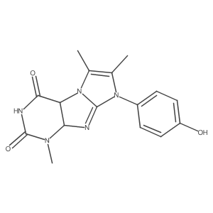 6-(4-Hydroxyphenyl)-4,7,8-trimethyl-4a,9a-dihydropurino[7,8-a]imidazole-1,3-dione结构式