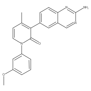 3-(2-aminoquinazolin-6-yl)-1-(3-methoxyphenyl)-4-methylpyridin-2(1H)-one结构式