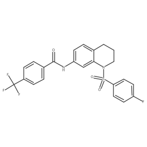 N-(1-((4-fluorophenyl)sulfonyl)-1,2,3,4-tetrahydroquinolin-7-yl)-4-(trifluoromethyl)benzamide Structure