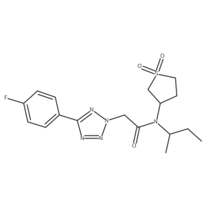 N-butan-2-yl-N-(1,1-dioxothiolan-3-yl)-2-[5-(4-fluorophenyl)tetrazol-2-yl]acetamide结构式