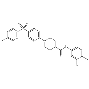 N-(3-chloro-4-methylphenyl)-1-(6-tosylpyridazin-3-yl)piperidine-4-carboxamide结构式
