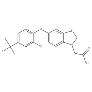 (R)-2-(6-(2-Chloro-4-(trifluoromethyl)phenoxy)-2,3-dihydrobenzo[b]thiophen-3-yl)acetic acid结构式