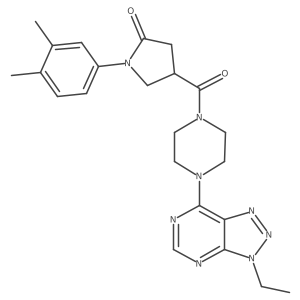 1-(3,4-dimethylphenyl)-4-(4-(3-ethyl-3H-[1,2,3]triazolo[4,5-d]pyrimidin-7-yl)piperazine-1-carbonyl)pyrrolidin-2-one结构式
