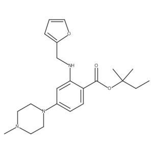 1,1-Dimethylpropyl 2-[(2-furanylmethyl)amino]-4-(4-methyl-1-piperazinyl)benzoate结构式