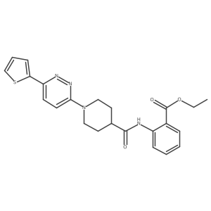 Ethyl 2-(1-(6-(thiophen-2-yl)pyridazin-3-yl)piperidine-4-carboxamido)benzoate Structure