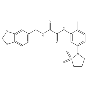 N1-(benzo[d][1,3]dioxol-5-ylmethyl)-N2-(5-(1,1-dioxidoisothiazolidin-2-yl)-2-methylphenyl)oxalamide Structure