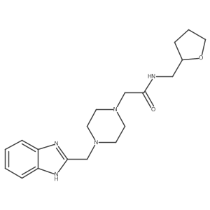 2-(4-((1H-benzo[d]imidazol-2-yl)methyl)piperazin-1-yl)-N-((tetrahydrofuran-2-yl)methyl)acetamide Structure