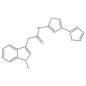 N-(4-(furan-2-yl)thiazol-2-yl)-2-(1-methyl-1H-indol-3-yl)acetamide Structure