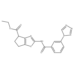 ethyl 2-(3-(1H-tetrazol-1-yl)benzamido)-5,6-dihydro-4H-cyclopenta[d]thiazole-4-carboxylate结构式