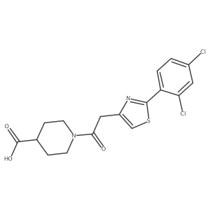 1-{[2-(2,4-Dichlorophenyl)-1,3-thiazol-4-yl]acetyl}piperidine-4-carboxylic acid Structure