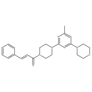 (E)-1-(4-(4-methyl-6-morpholinopyrimidin-2-yl)piperazin-1-yl)-3-phenylprop-2-en-1-one结构式