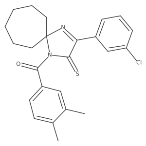 3-(3-Chlorophenyl)-1-(3,4-dimethylbenzoyl)-1,4-diazaspiro[4.6]undec-3-ene-2-thione结构式