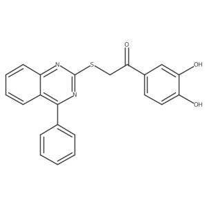 1-(3,4-Dihydroxyphenyl)-2-[(4-phenylquinazolin-2-yl)sulfanyl]ethanone Structure