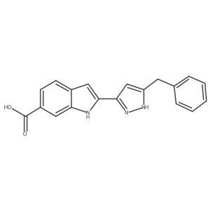 2-(5-benzyl-1H-pyrazol-3-yl)-1H-indole-6-carboxylic acid Structure