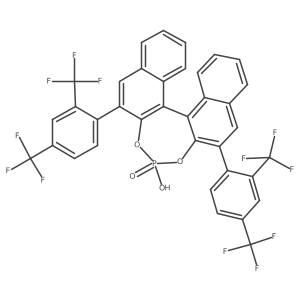 (11bR)-2,6-Bis(2,4-bis(trifluoromethyl)phenyl)-4-hydroxydinaphtho[2,1-d:1',2'-f][1,3,2]dioxaphosphepine 4-oxide结构式