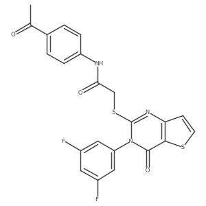 N-(4-acetylphenyl)-2-{[3-(3,5-difluorophenyl)-4-oxo-3,4-dihydrothieno[3,2-d]pyrimidin-2-yl]sulfanyl}acetamide结构式