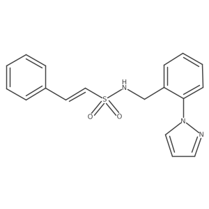 (E)-2-phenyl-N-[(2-pyrazol-1-ylphenyl)methyl]ethenesulfonamide Structure