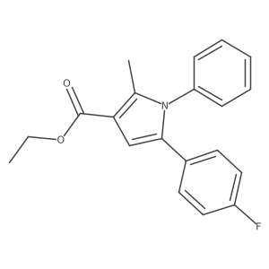 5-(4-Fluoro-phenyl)-2-methyl-1-phenyl-1H-pyrrole-3-carboxylic acid ethyl ester结构式