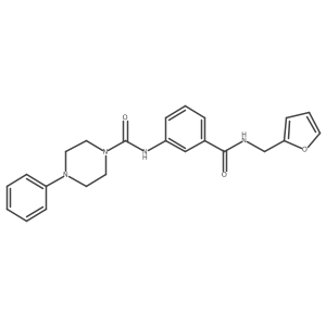 N-{3-[(furan-2-ylmethyl)carbamoyl]phenyl}-4-phenylpiperazine-1-carboxamide结构式
