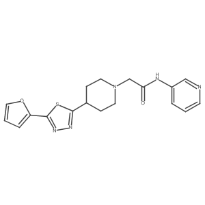 2-(4-(5-(furan-2-yl)-1,3,4-thiadiazol-2-yl)piperidin-1-yl)-N-(pyridin-3-yl)acetamide结构式