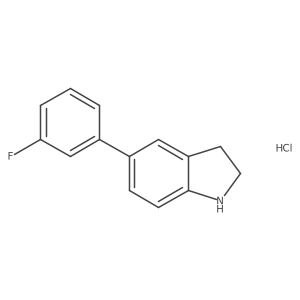 5-(3-fluorophenyl)-2,3-dihydro-1H-indole hydrochloride结构式