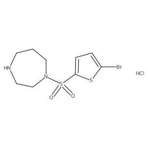 1-[(5-Bromothiophen-2-yl)sulfonyl]-1,4-diazepane hydrochloride结构式