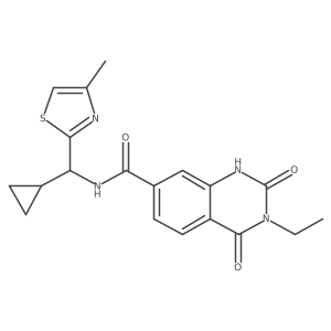 N-[cyclopropyl(4-methyl-1,3-thiazol-2-yl)methyl]-3-ethyl-2,4-dioxo-1,2,3,4-tetrahydroquinazoline-7-carboxamide结构式