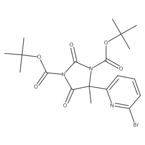 4-(6-Bromo-pyridin-2-yl)-4-methyl-2,5-dioxo-imidazolidine-1,3-dicarboxylic acid di-tert-butyl ester Structure