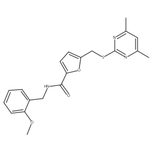 5-{[(4,6-dimethylpyrimidin-2-yl)sulfanyl]methyl}-N-(2-methoxybenzyl)furan-2-carboxamide Structure