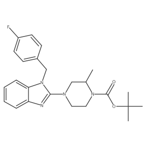 tert-Butyl 4-(1-(4-fluorobenzyl)-1H-benzo[d]imidazol-2-yl)-2-methylpiperazine-1-carboxylate Structure