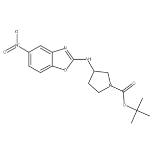 (R)-tert-butyl 3-((5-nitrobenzo[d]oxazol-2-yl)amino)pyrrolidine-1-carboxylate结构式